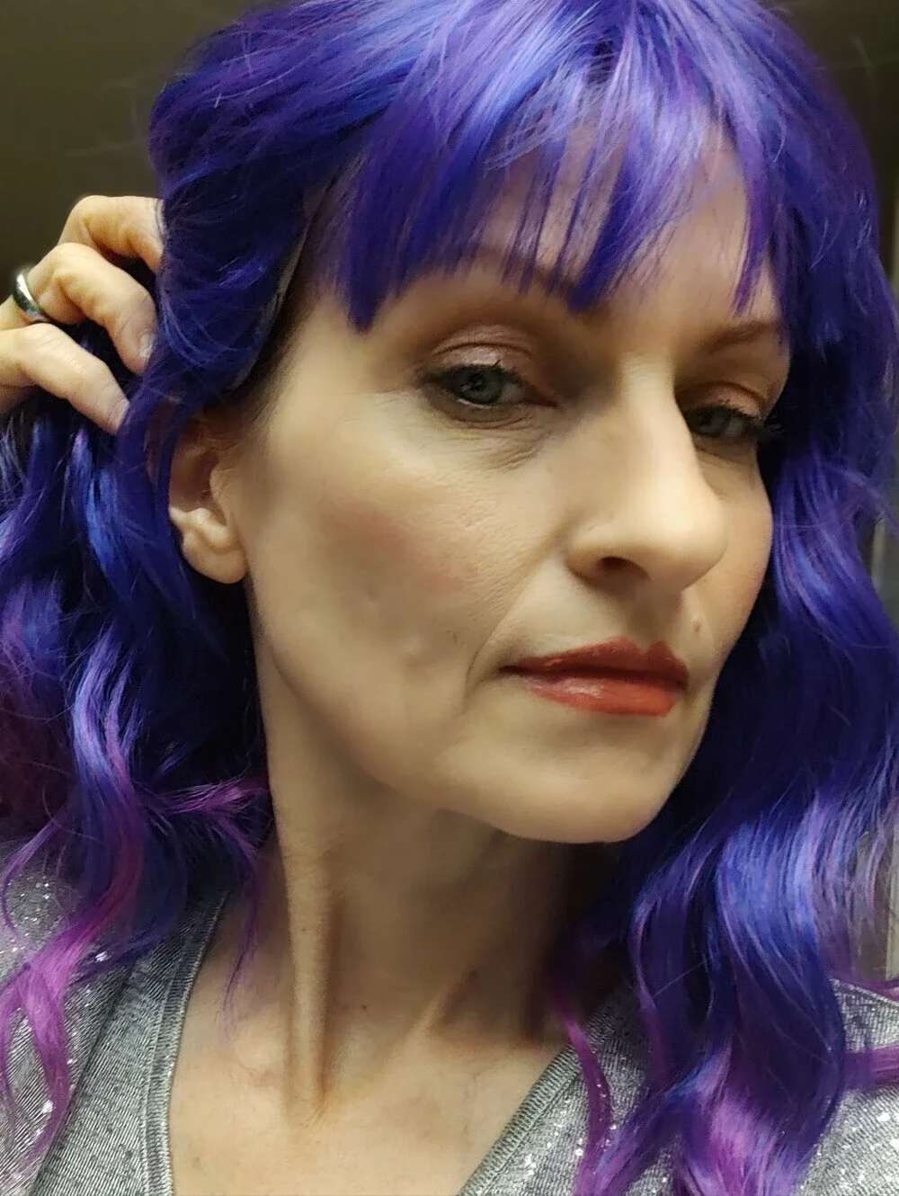 Purple And Pink Full Head Wig NWT